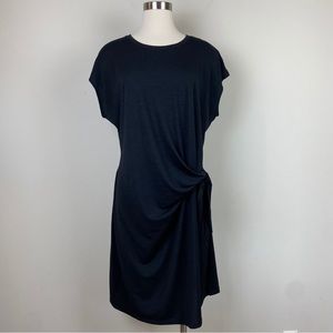 Nicole Miller Originals Black Dress Knot Tie Knee Length XL Classic Minimalist